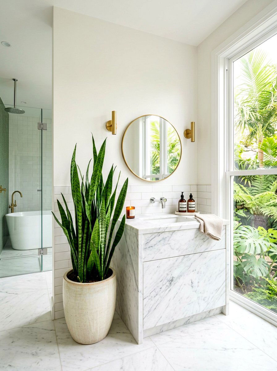 Bathroom house plant - 30 rental bathroom ideas