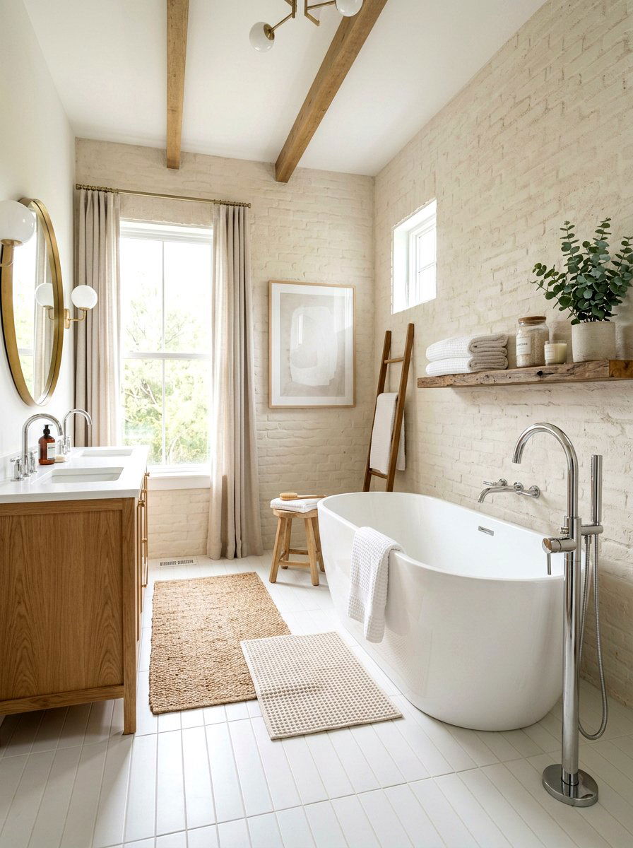 Bathroom limewash brick finish - 30 limewashed brick wall ideas