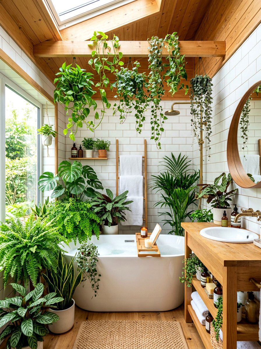 Bathroom plant decor - 30 serene bathroom decor ideas