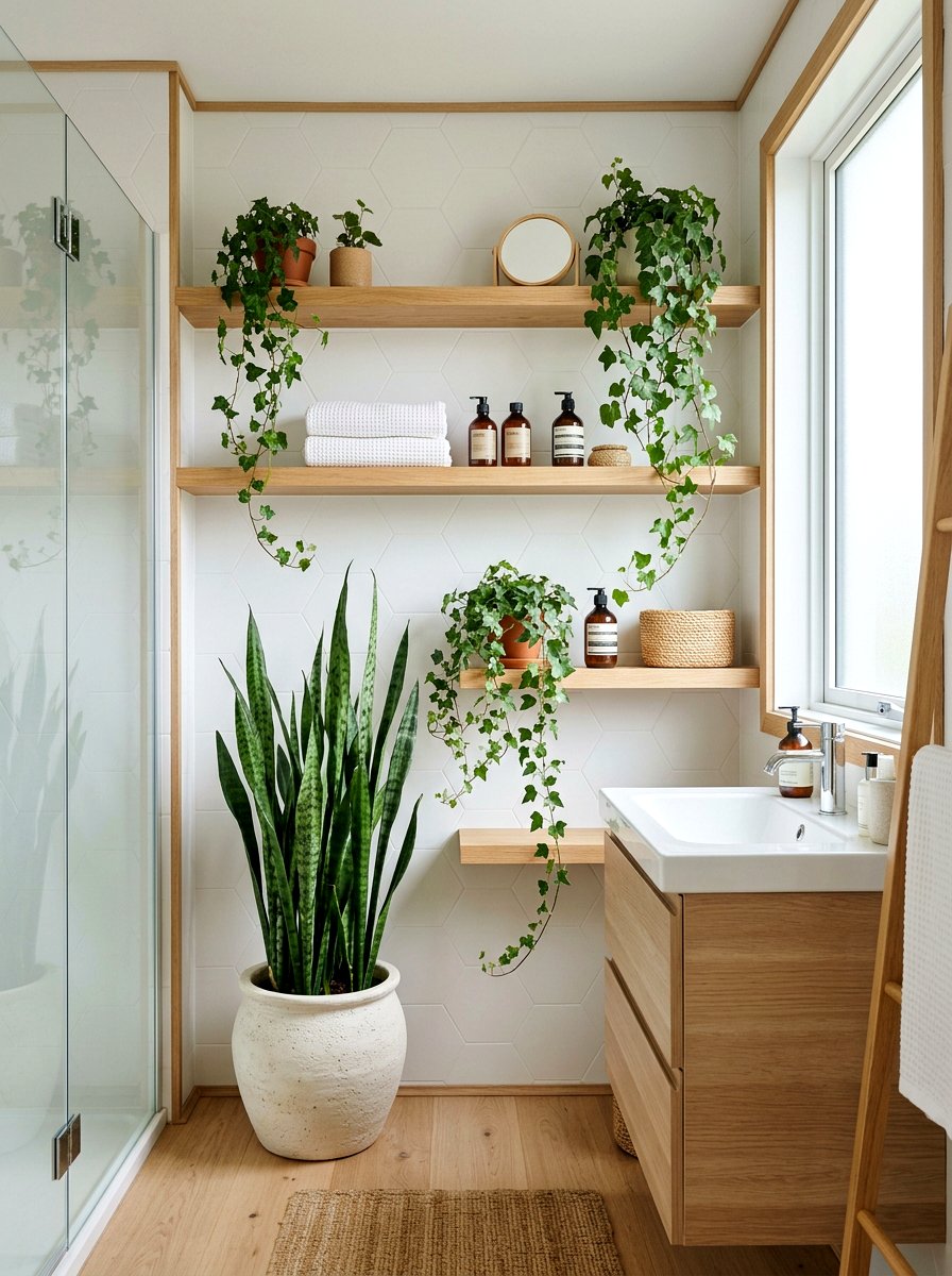 Bathroom plants - 30 Scandinavian bathroom ideas