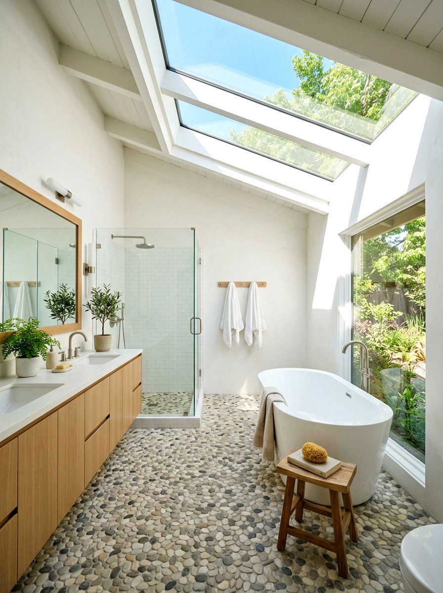 Bathroom skylight - 30 serene bathroom decor ideas