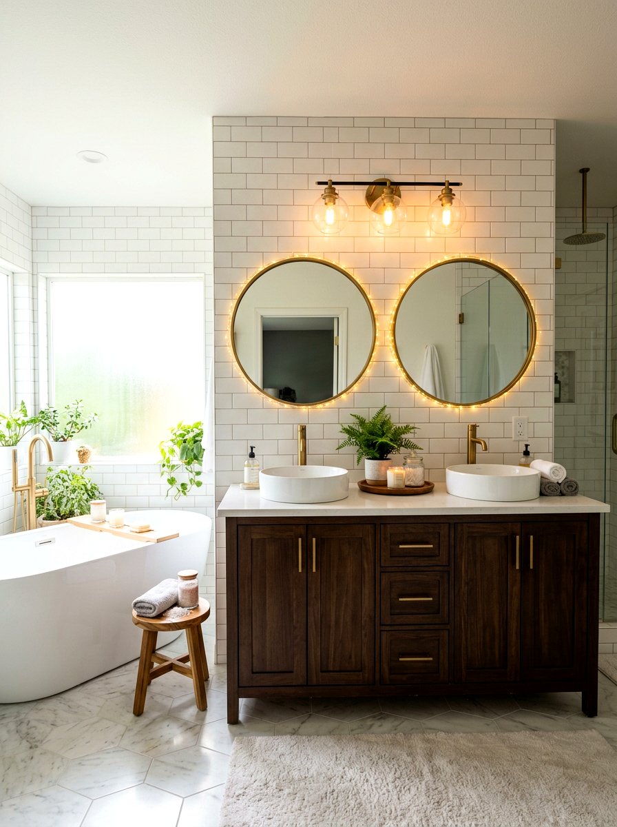 Bathroom vanity lights - 30 string light ideas