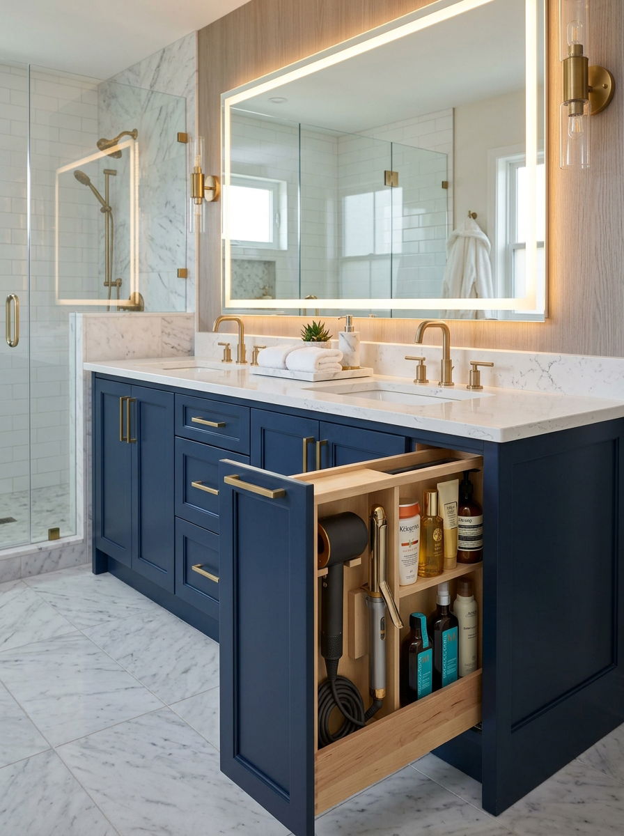 Bathroom vanity side pull out - 30 vertical drawer storage ideas