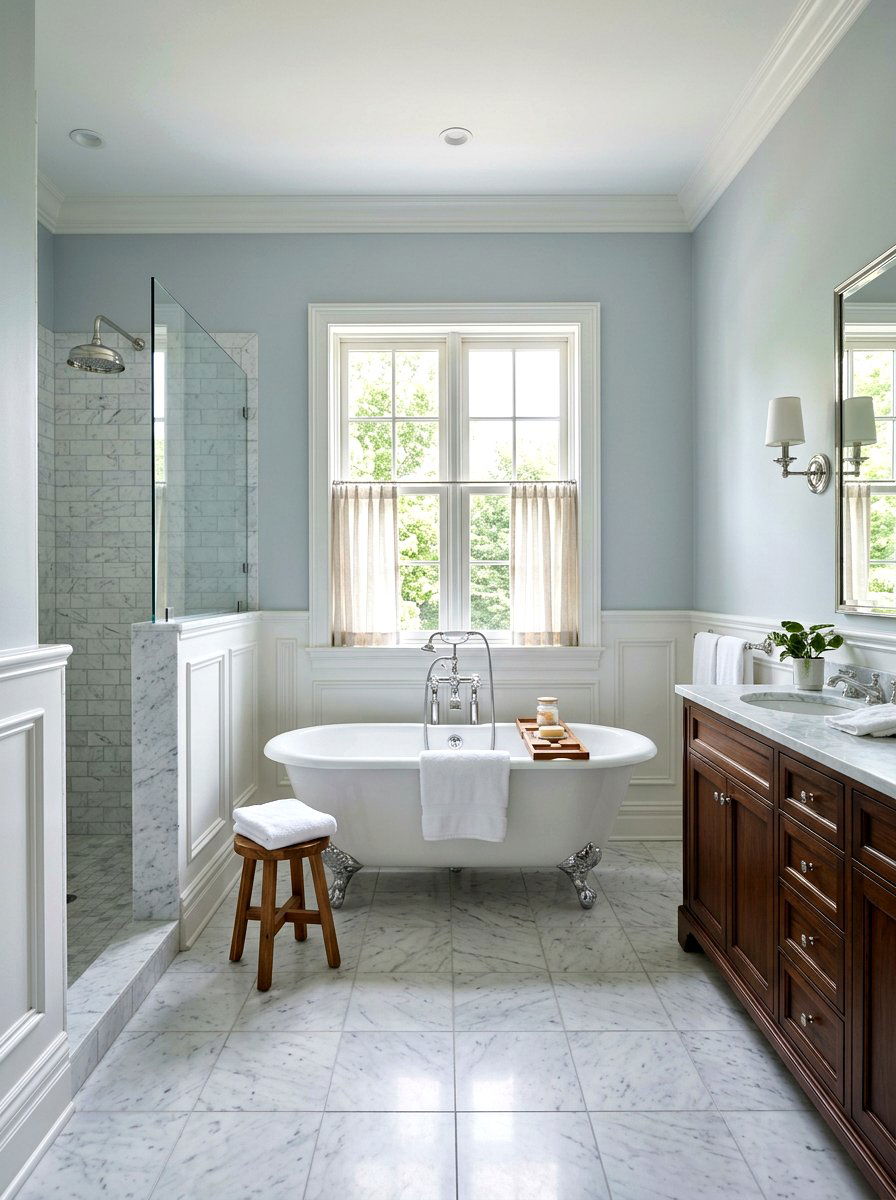 Bathroom wall wainscoting - 30 picture frame molding ideas