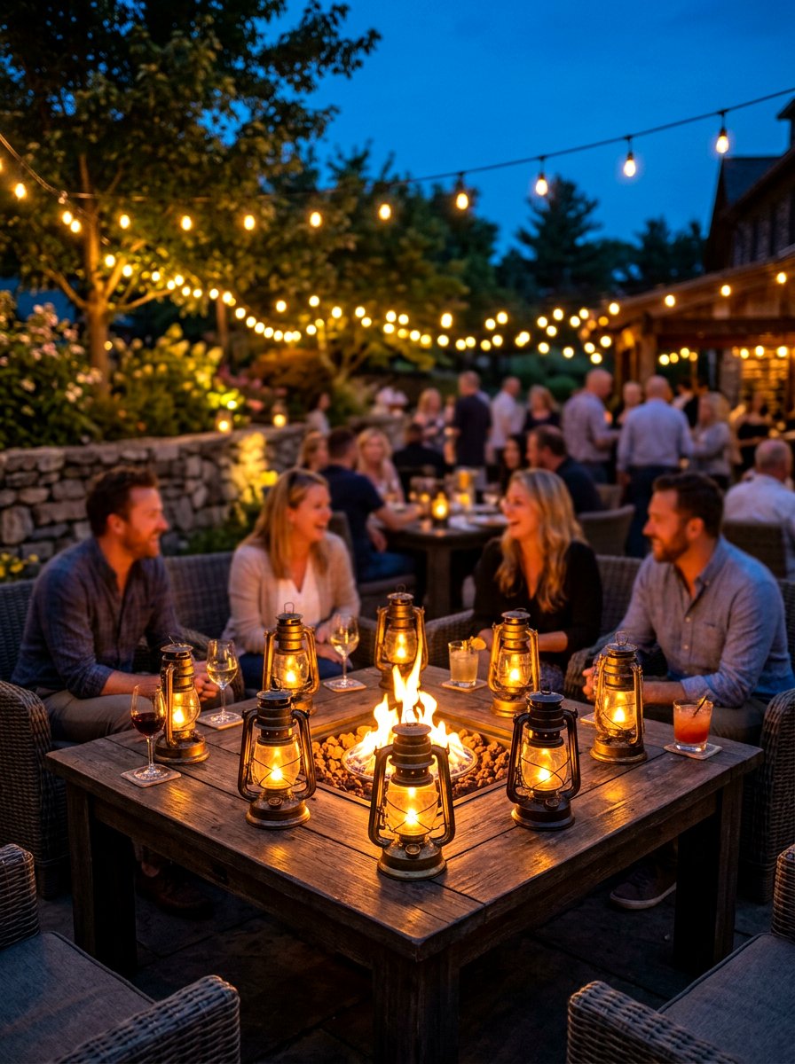 Battery Operated Lanterns Fire Pit Table - 30 fire pit lighting ideas