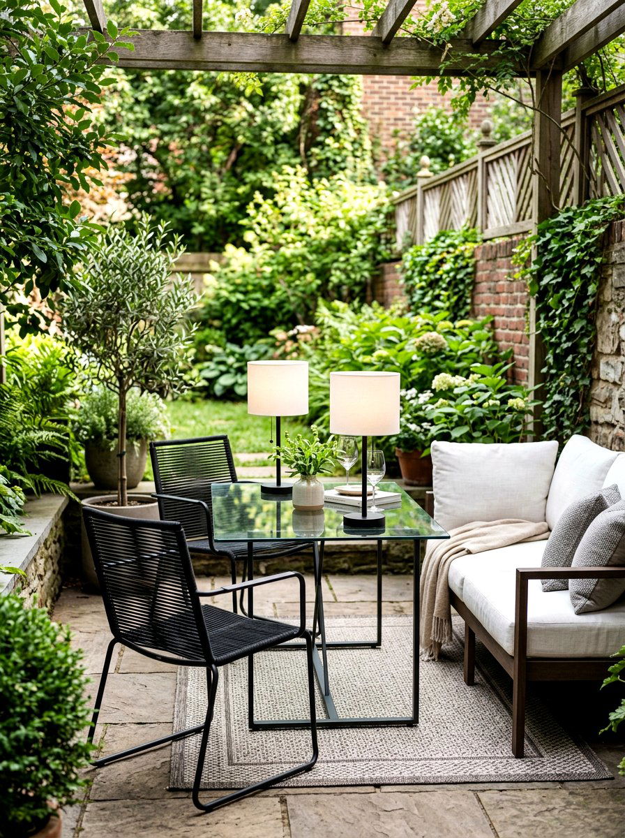 Battery Operated Table Lamps - 30 apartment patio lighting ideas
