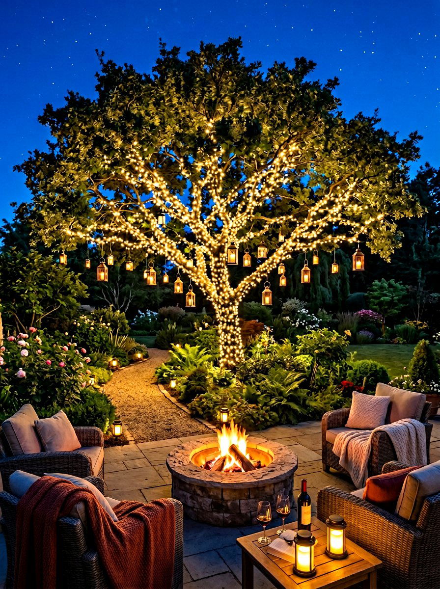 Battery Operated Tree Light - 30 tree lighting ideas
