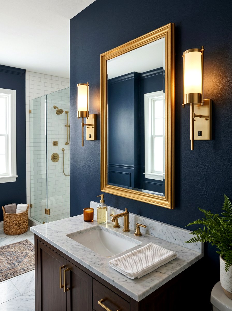 Battery Operated Wall Sconce Bathroom - 30 small rental bathroom ideas