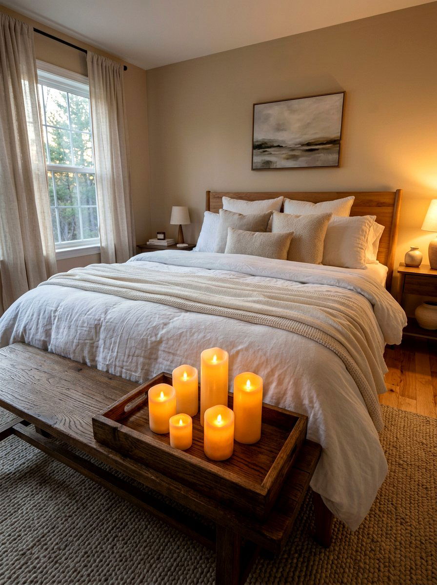 Battery operated candle - 30 circadian bedroom lighting ideas