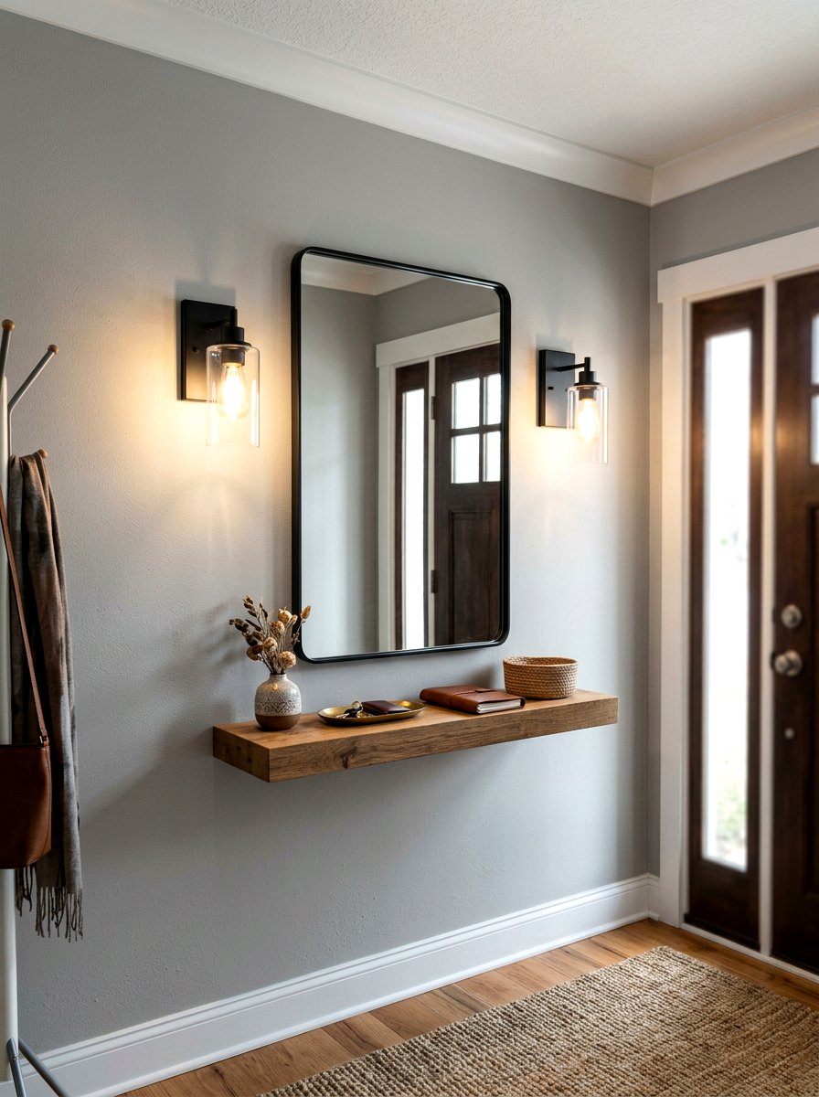 Battery operated wall sconce - 30 rental entryway ideas