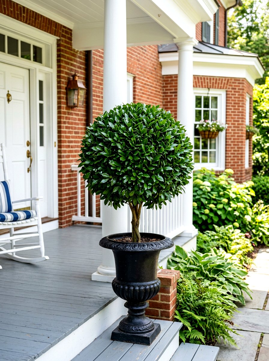 Bay Leaf Topiary - 30 topiary porch ideas
