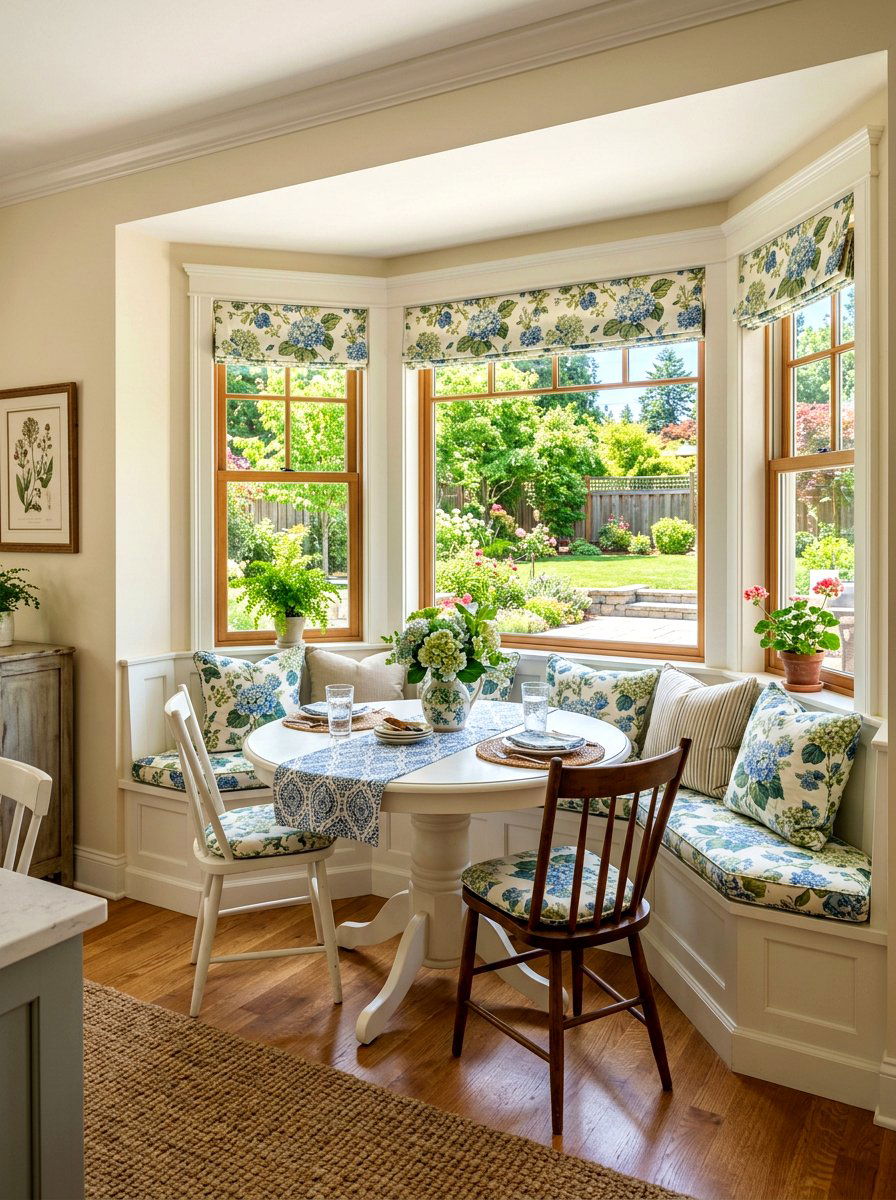 Bay Window Dining Nook - 30 indoor outdoor breakfast room ideas