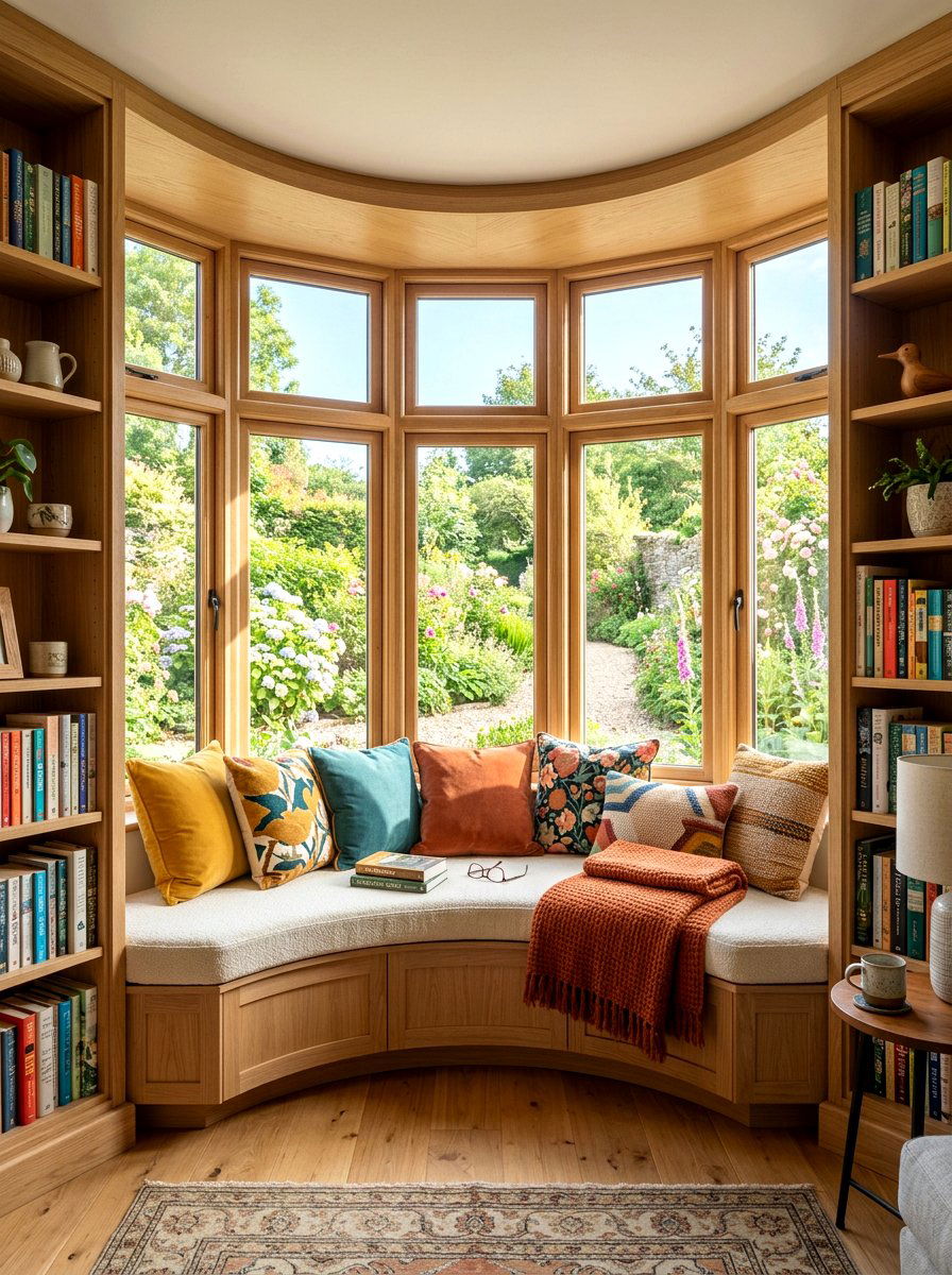 Bay Window Reading Nook - 30 window seat bookshelf ideas