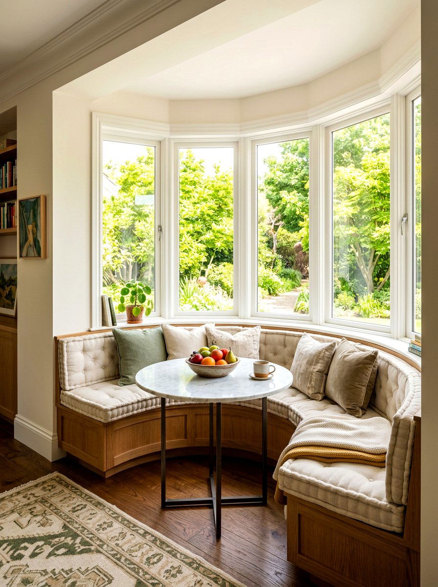 Bay Window Seating - 30 breakfast nook ideas