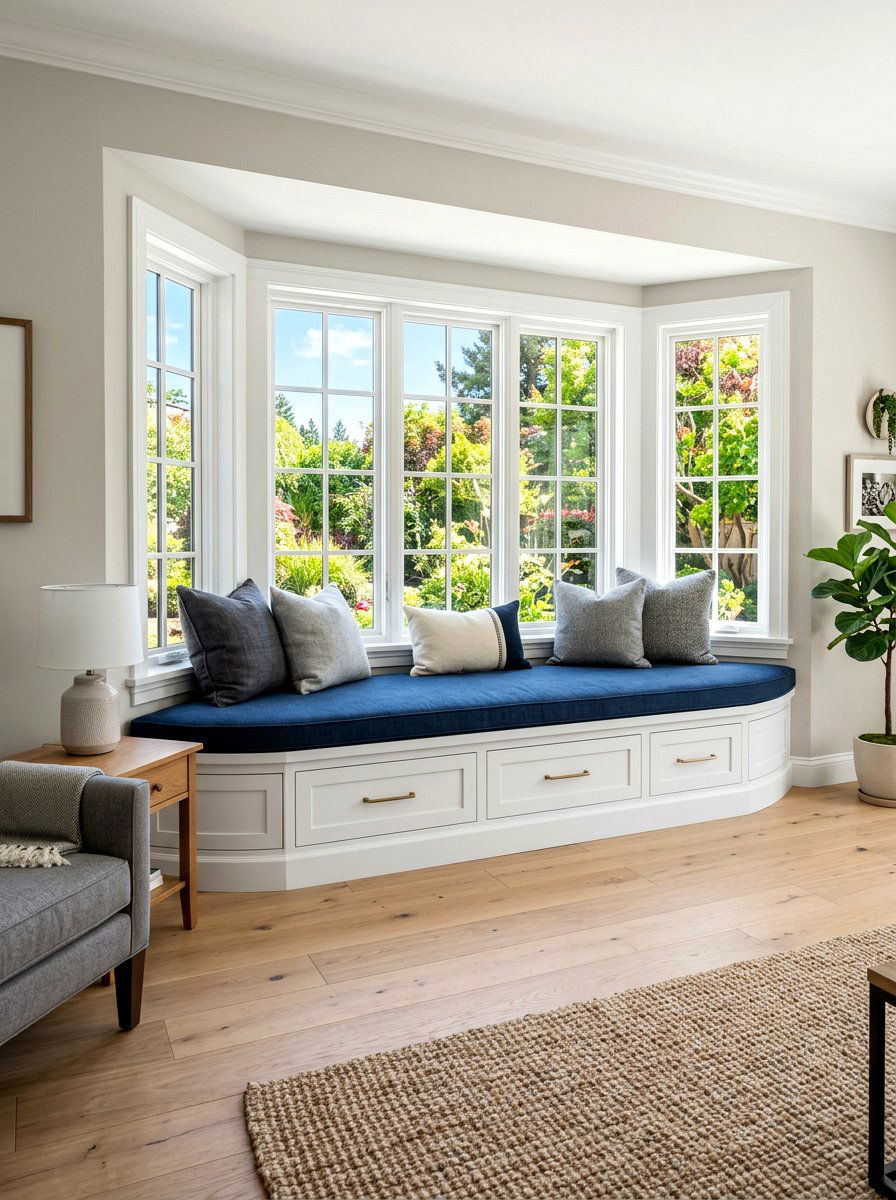 Bay window seat with storage - 30 bay window ideas