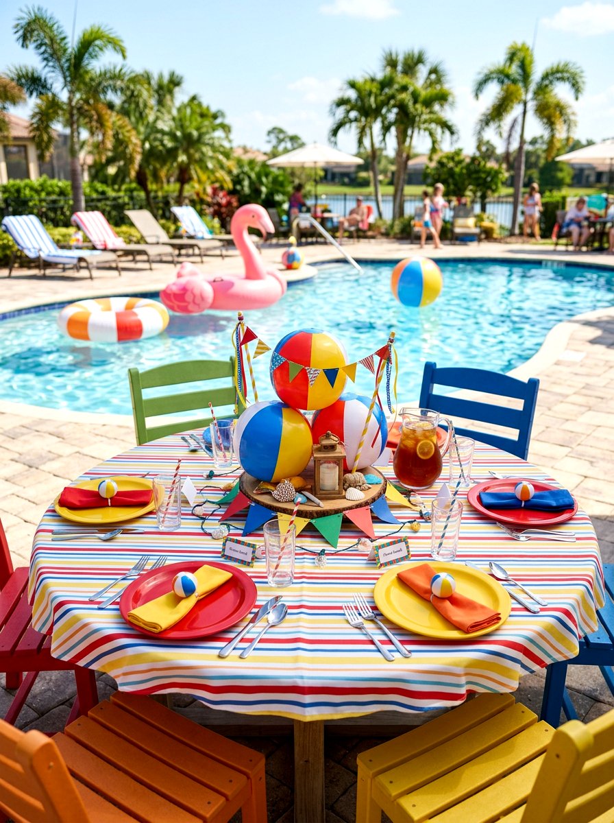 Beach Ball Theme - 30 pool party tablescape ideas