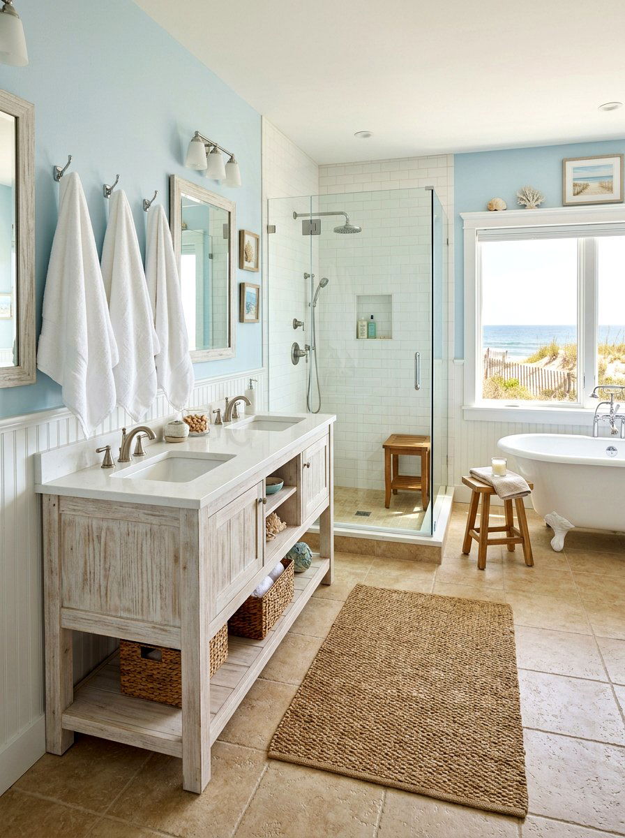 Beach House Bathroom - 30 Hamptons bathroom ideas