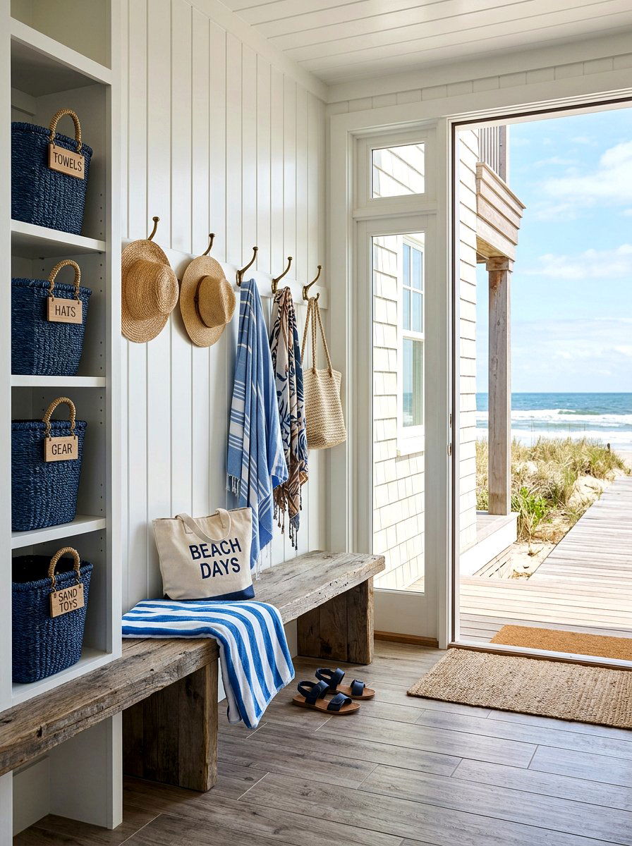 Beach House Mudroom - 30 coastal entryway ideas