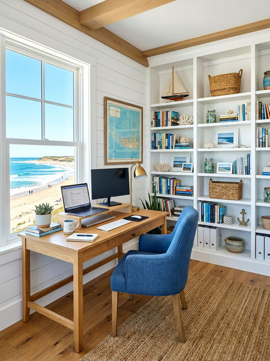 Beach House Office - 30 seaside cottage ideas