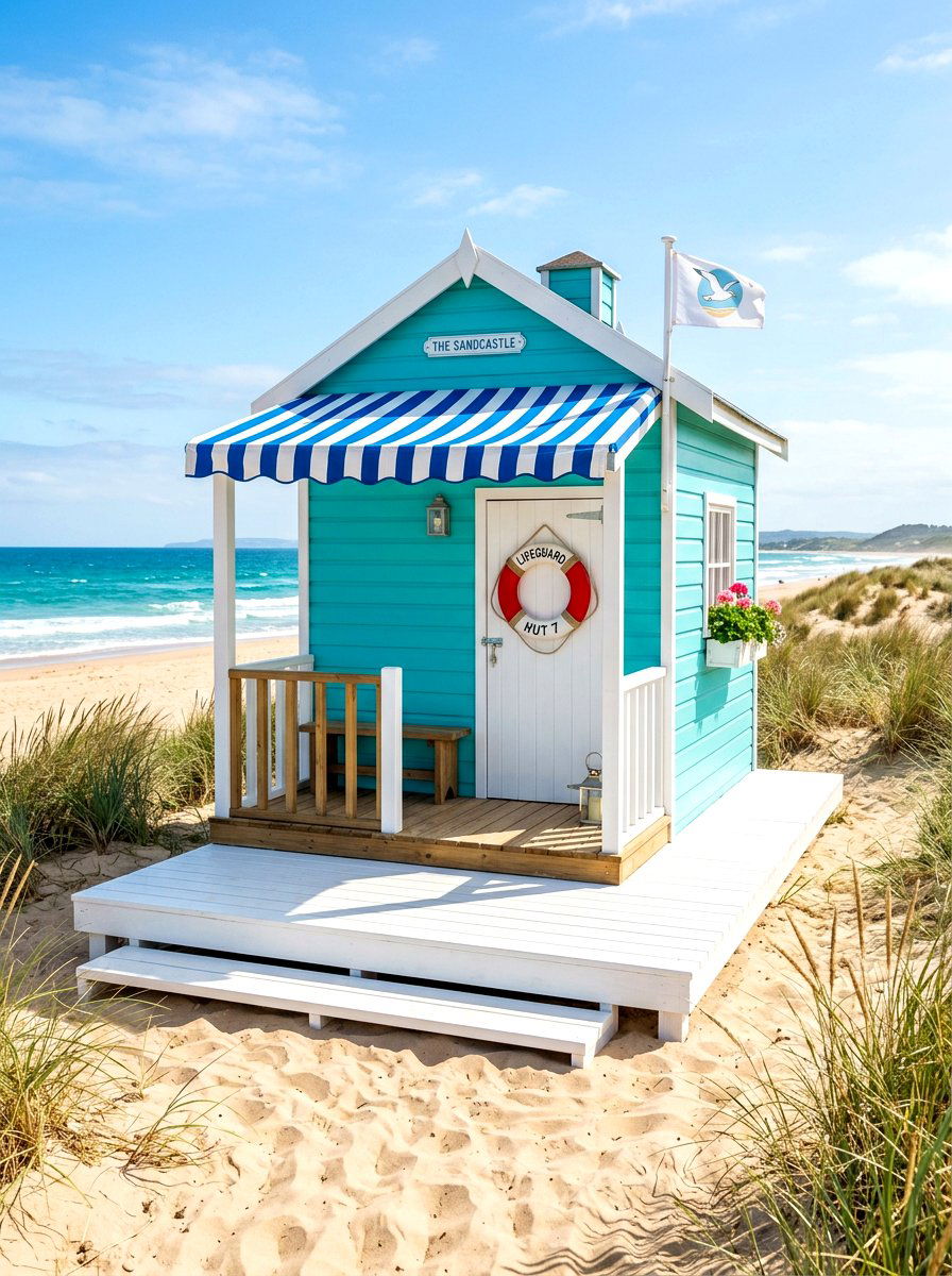 Beach Hut Playhouse - 30 playhouse ideas