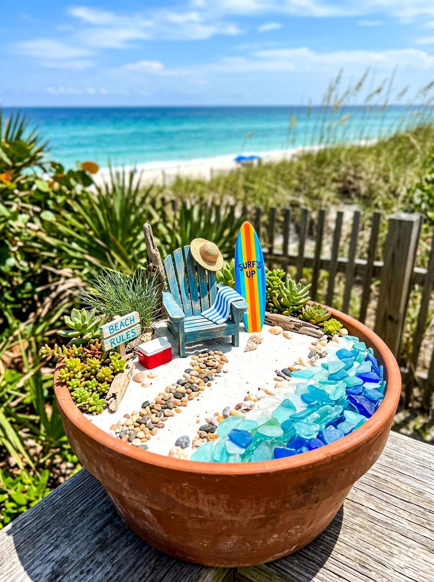 Beach Theme Fairy Garden - 30 fairy garden ideas