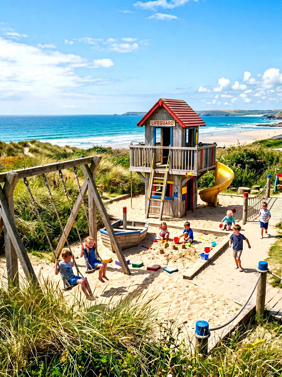 Beach Themed Childrens Play Area - 30 coastal backyard ideas