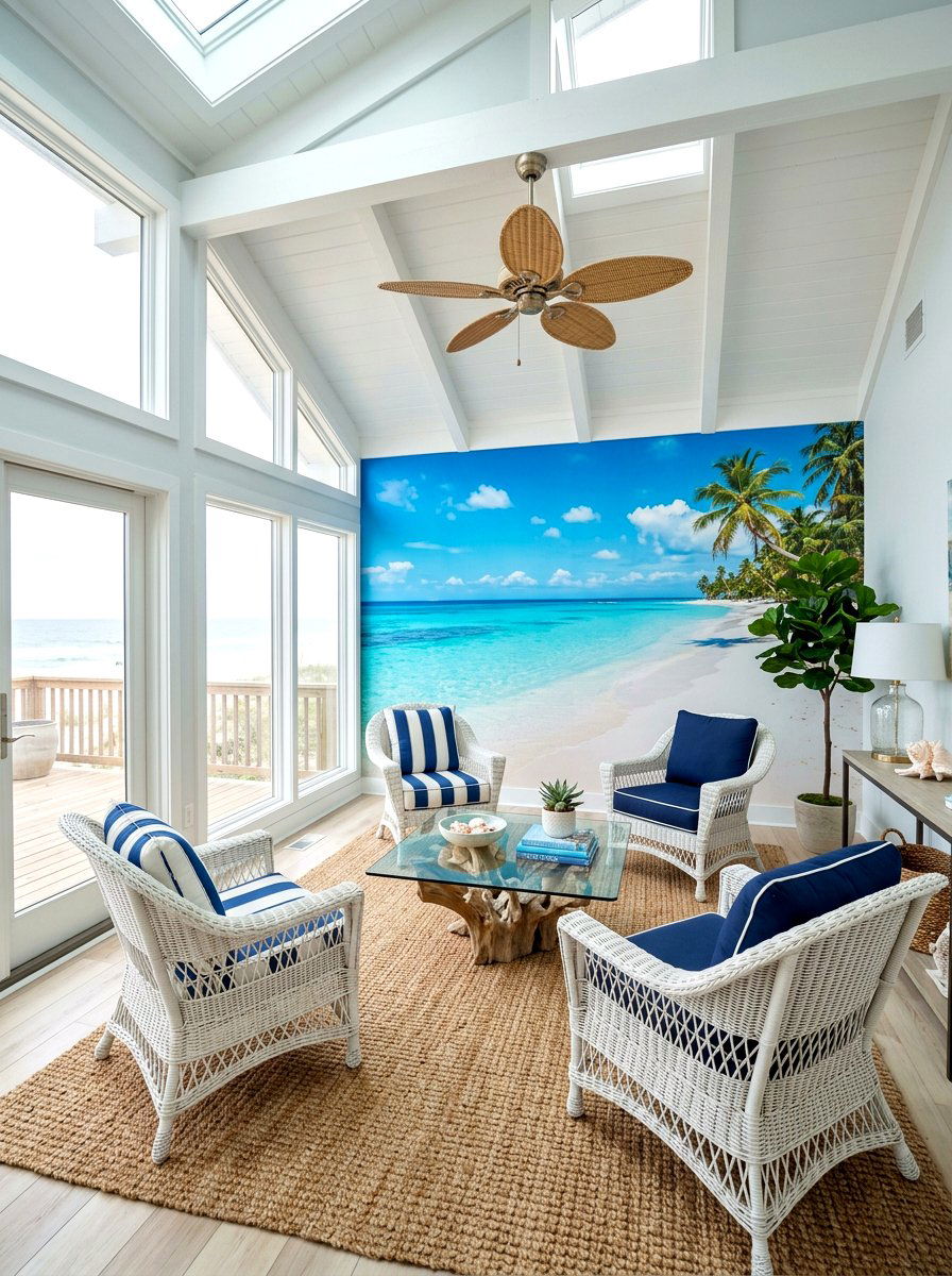 Beach Wall Mural - 30 peel and stick mural ideas