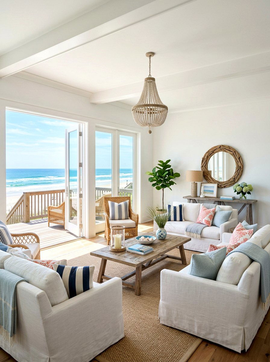 Beach house living room - 30 sun washed living room ideas