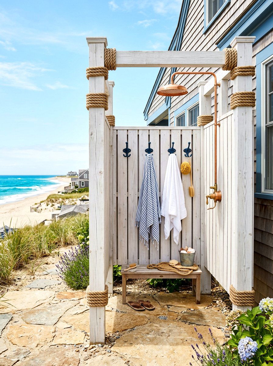 Beach house outdoor shower - 30 outdoor shower summer ideas