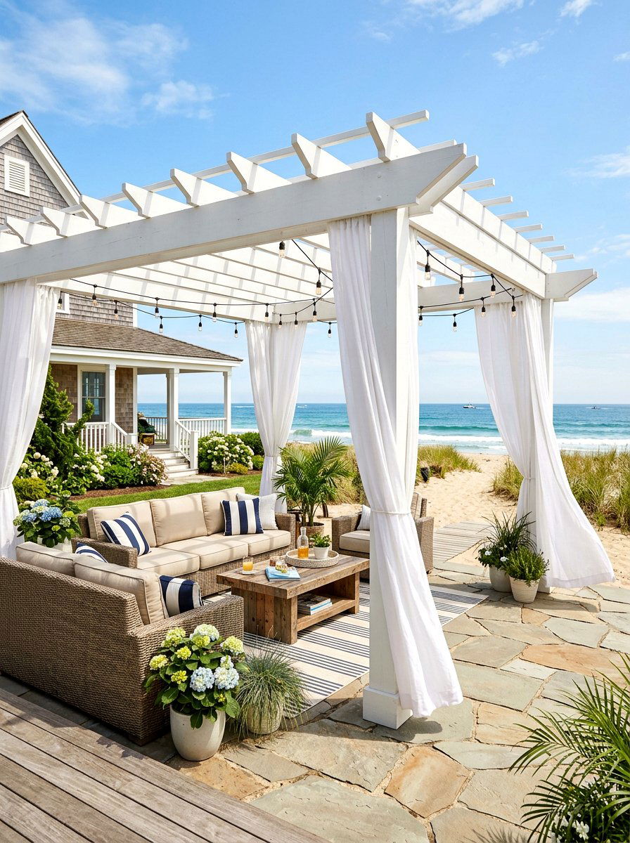 Beach house pergola - 30 beach house patio ideas
