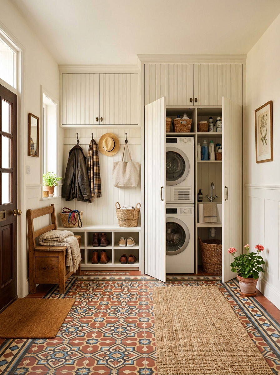 Beadboard Cabinet Utility Screen - 30 utility area screen ideas