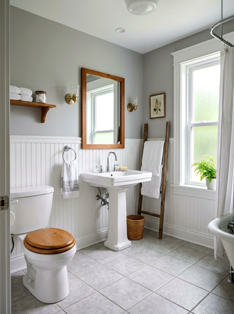 Beadboard Wainscoting - 30 cottage farmhouse bathroom ideas