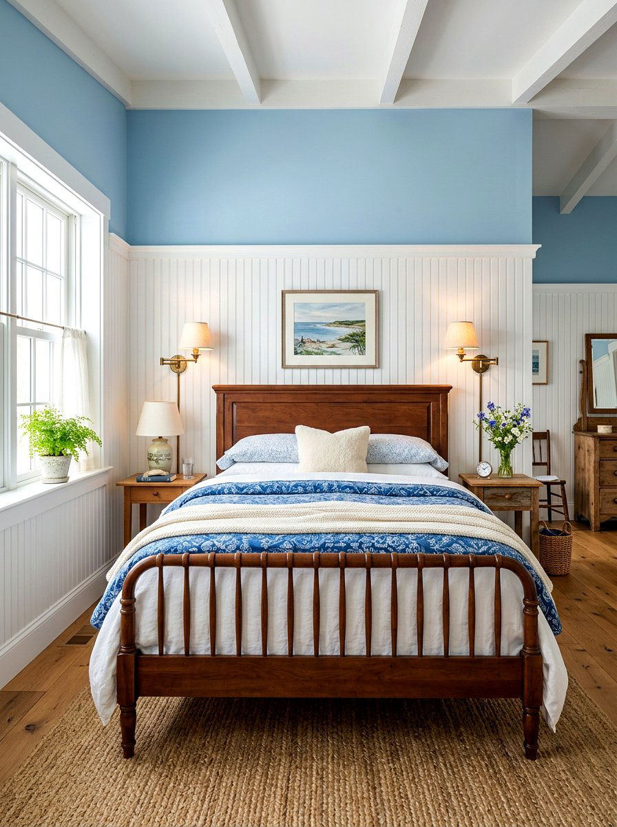 Beadboard Wall Cottage Bedroom - 30 cottage vintage bedroom ideas