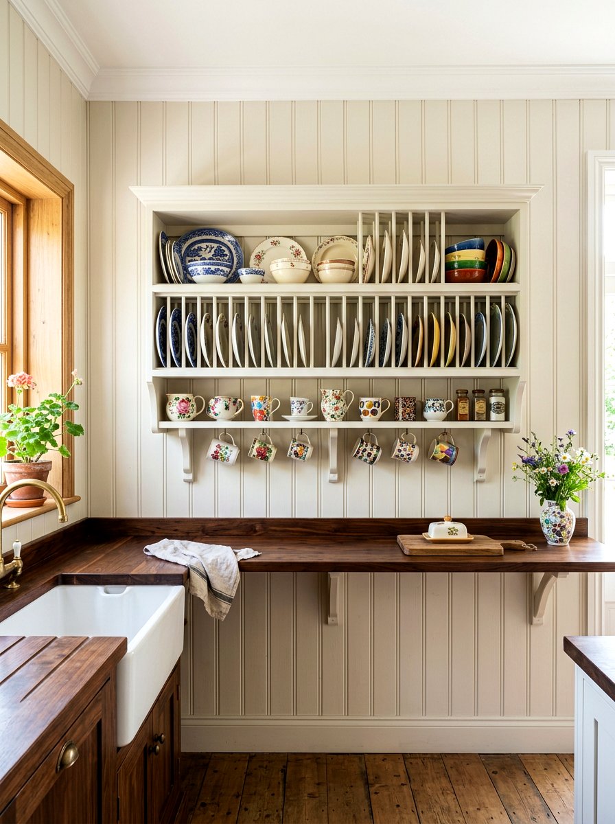 Beadboard Wall Paneling - 30 vintage cottage kitchen ideas