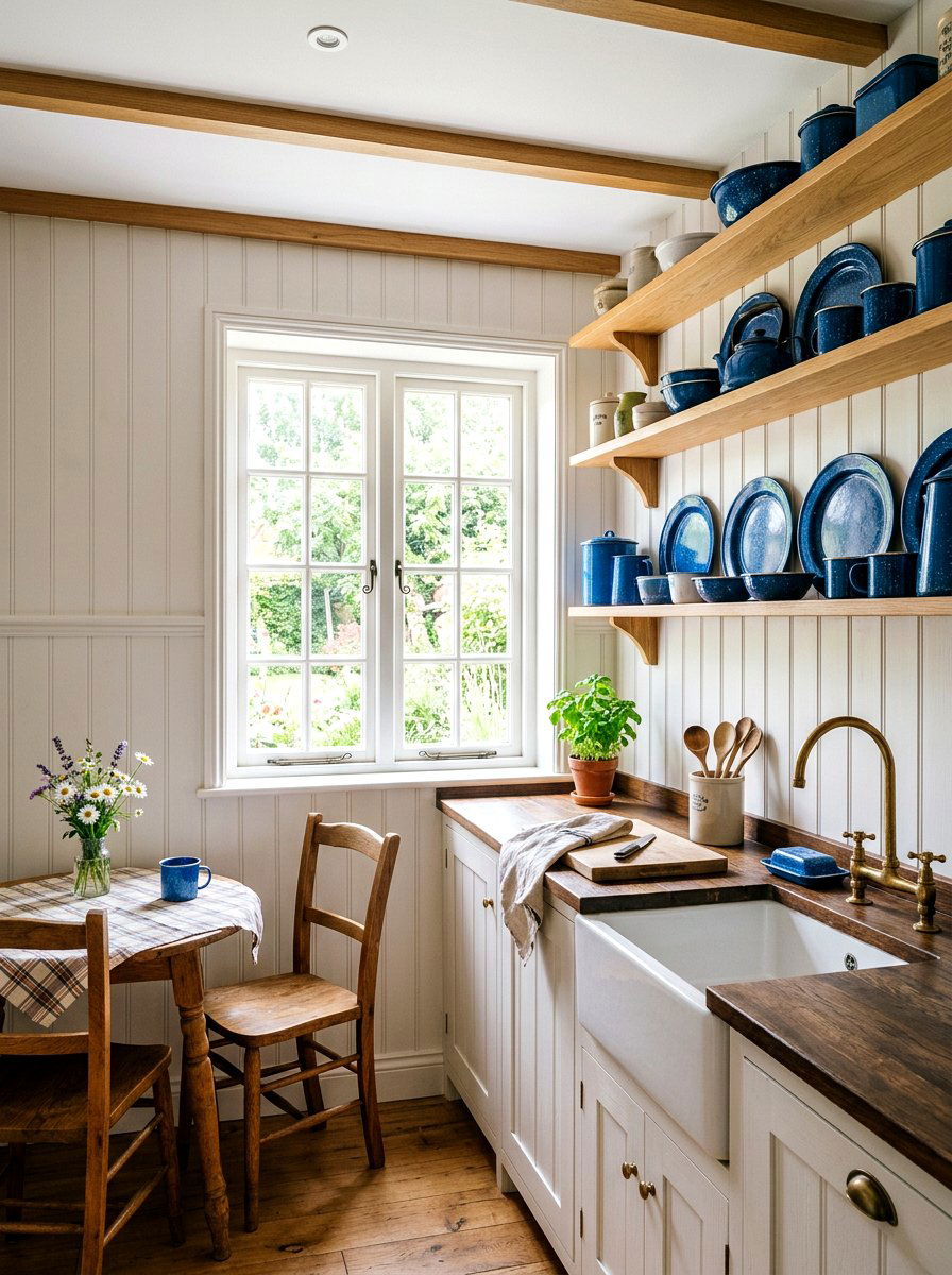 Beadboard Wall Paneling - 30 vintage farmhouse kitchen ideas