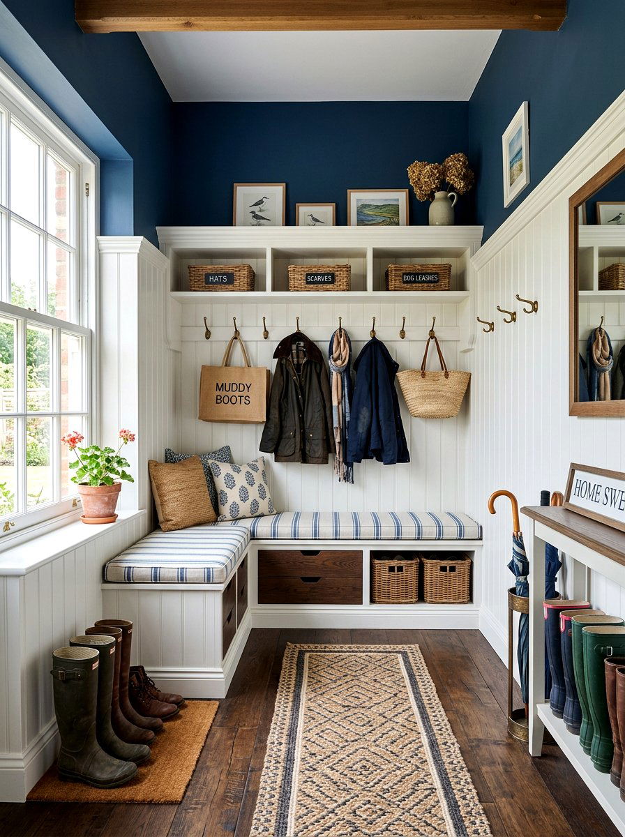 Beadboard Wall Paneling - 30 English mudroom ideas