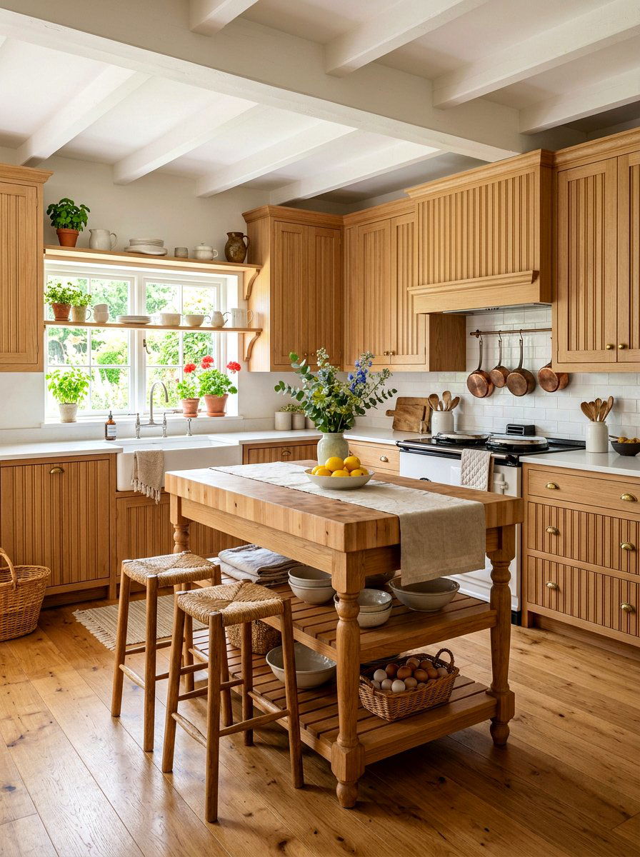 Beadboard Wood Kitchen Cabinets - 30 warm wood kitchen cabinets ideas