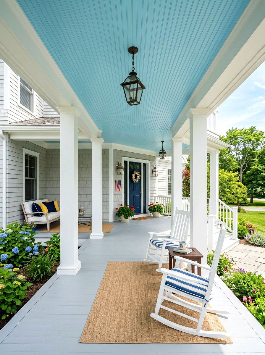 Beadboard porch ceiling - 30 craftsman front porch ideas