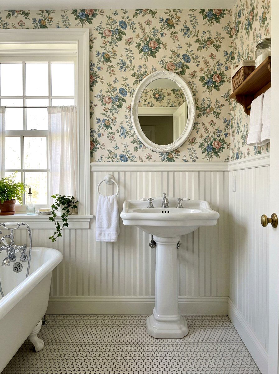 Beaded Board Wainscoting - 30 granny chic bathroom ideas