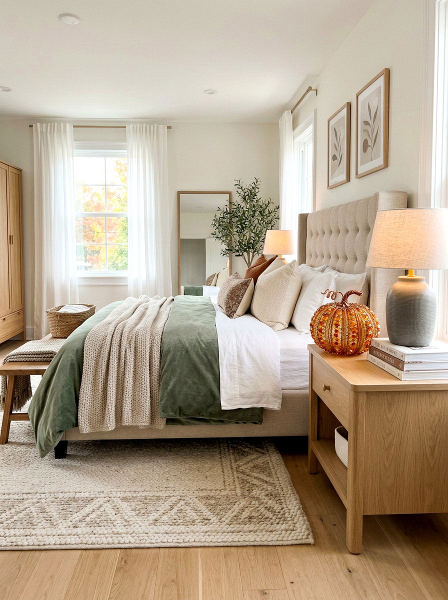 Beaded Pumpkin Side Table - 30 pumpkin without pumpkins decor ideas