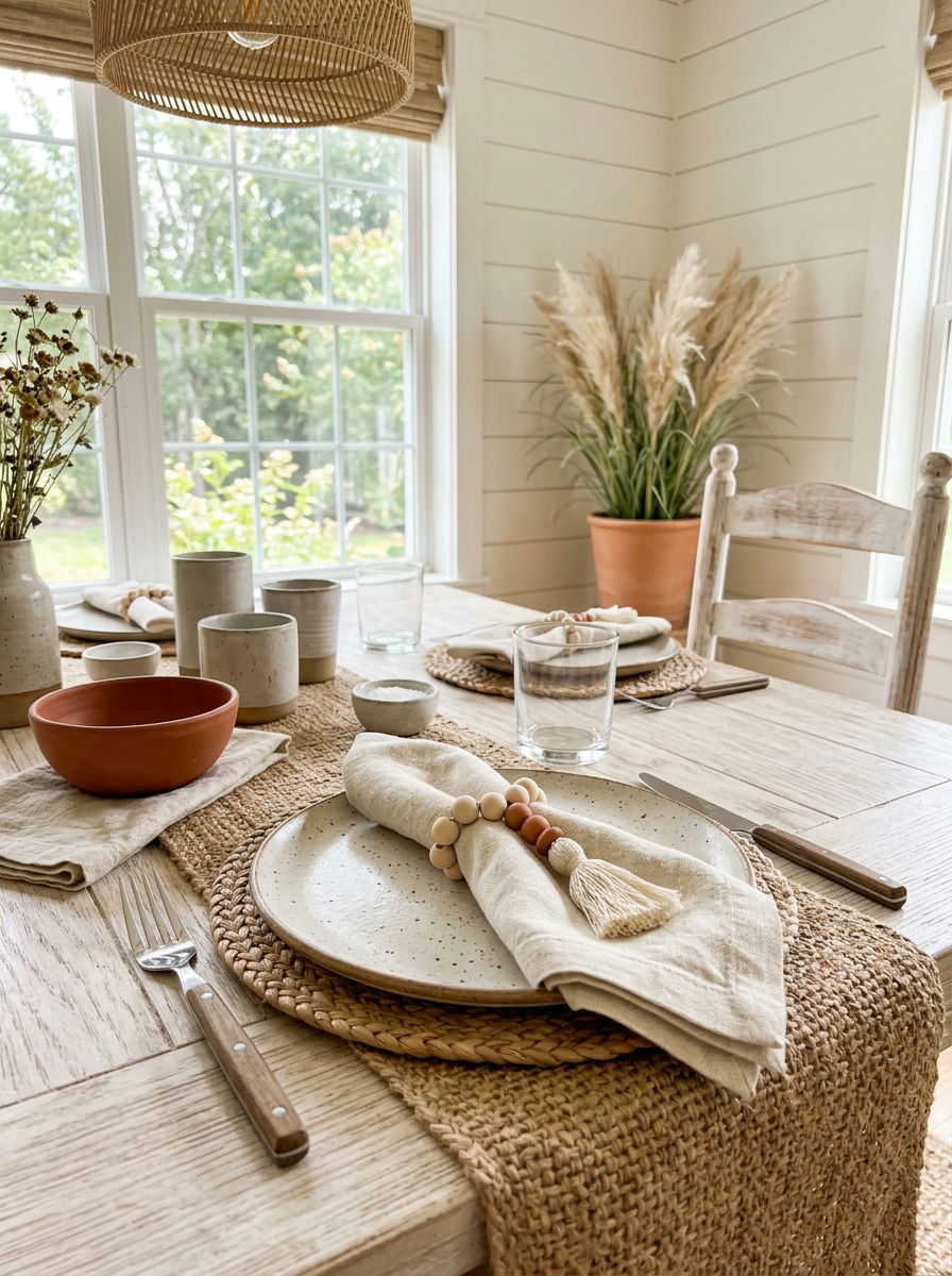 Beaded Wood Napkin Ring - 30 napkin ring ideas