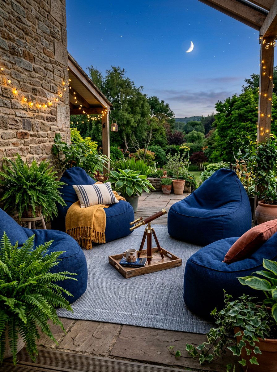 Bean Bag Corner - 30 stargazing backyard lounge ideas