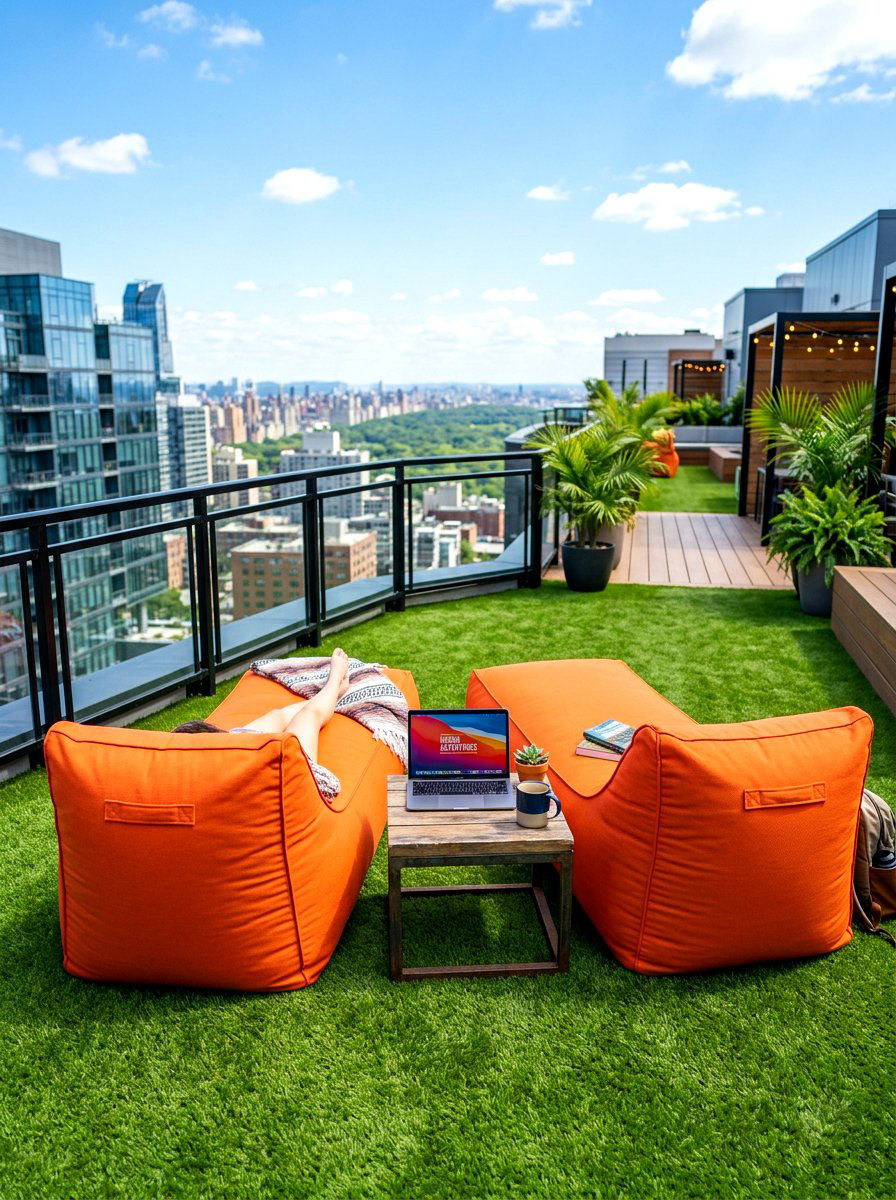 Bean Bag Loungers - 30 terrace seating ideas