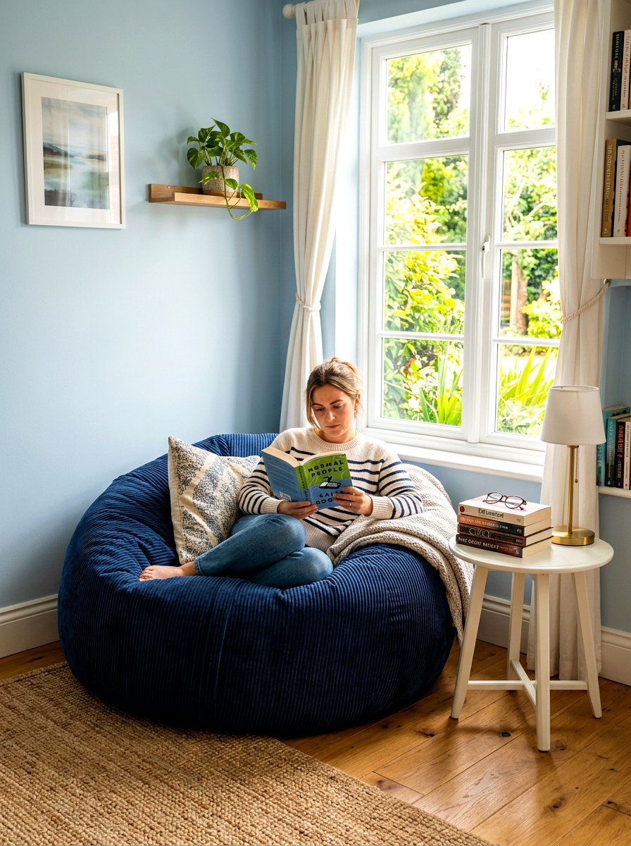 Bean Bag Reading Station - 30 nursery reading nook ideas