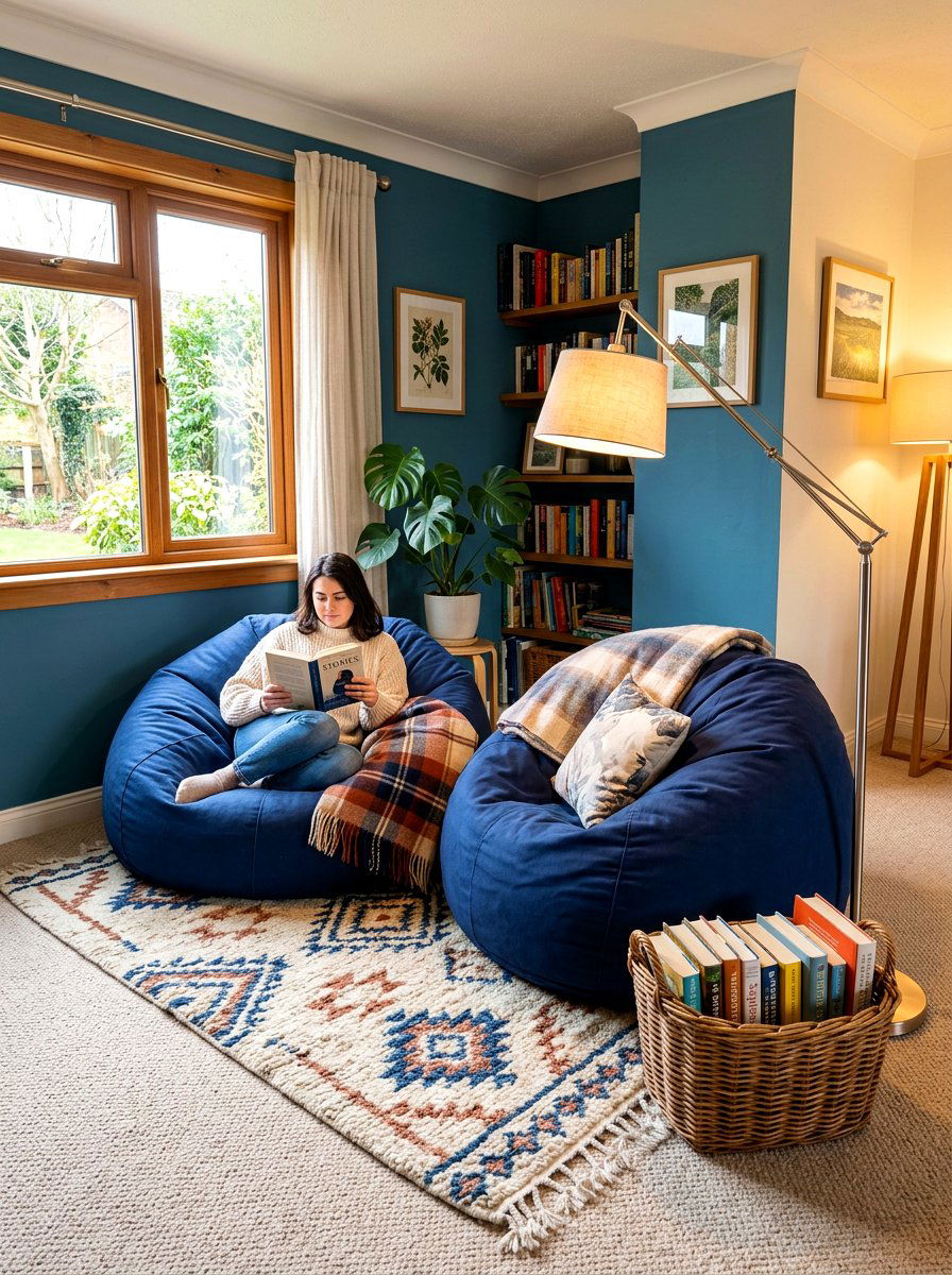 Bean Bag Sanctuary - 30 kids reading nook ideas