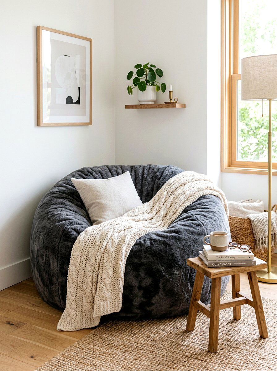 Bean Bag - 30 guest room reading corner ideas