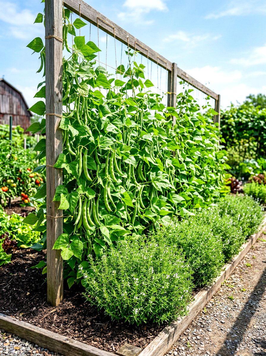 Bean and savory flavor enhancement - 30 vegetable garden companion planting ideas