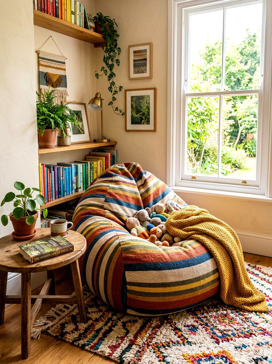 Bean bag chair - 30 stuffed animal storage ideas