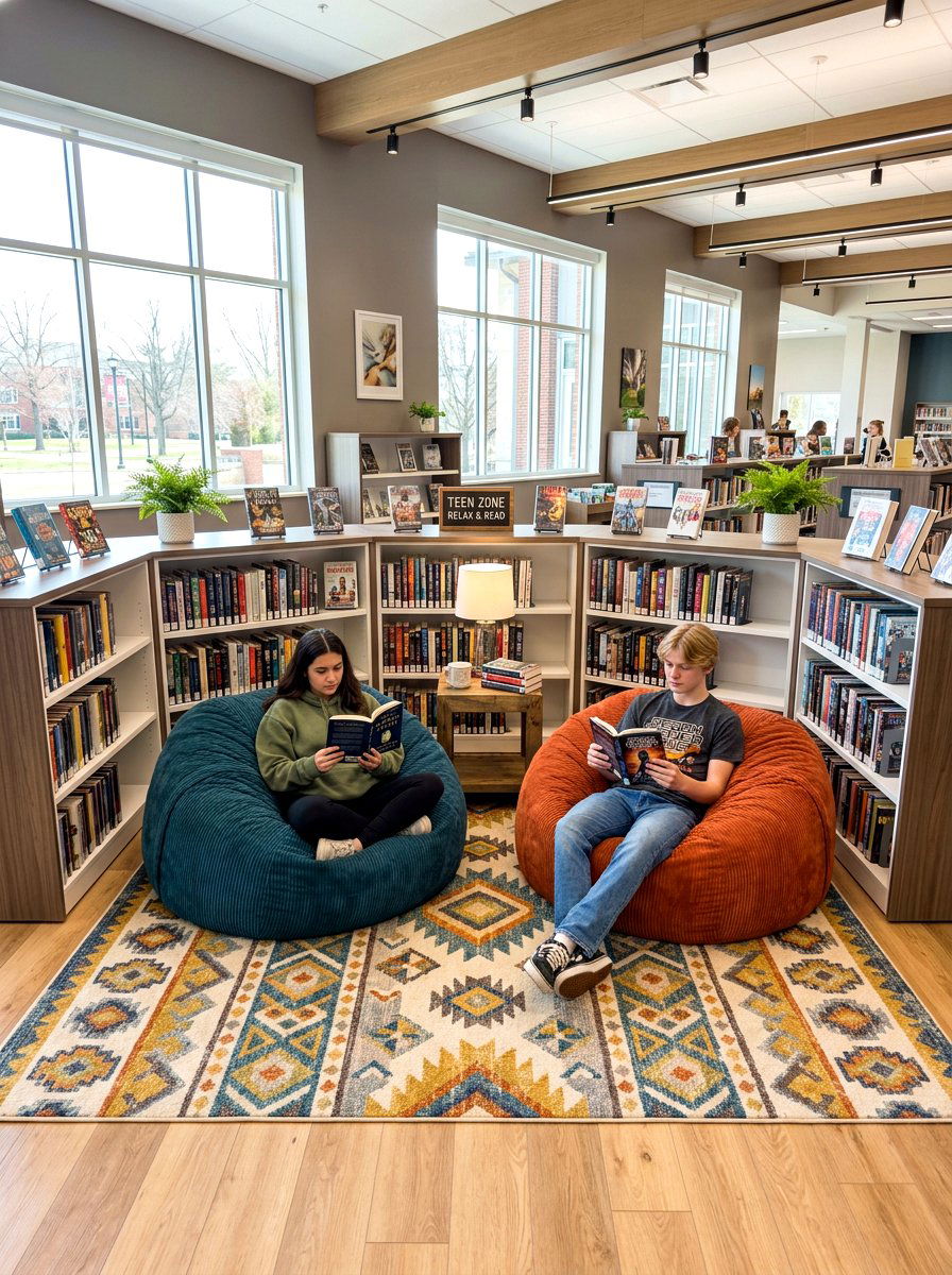 Bean bag library zone - 30 book lover teen room ideas