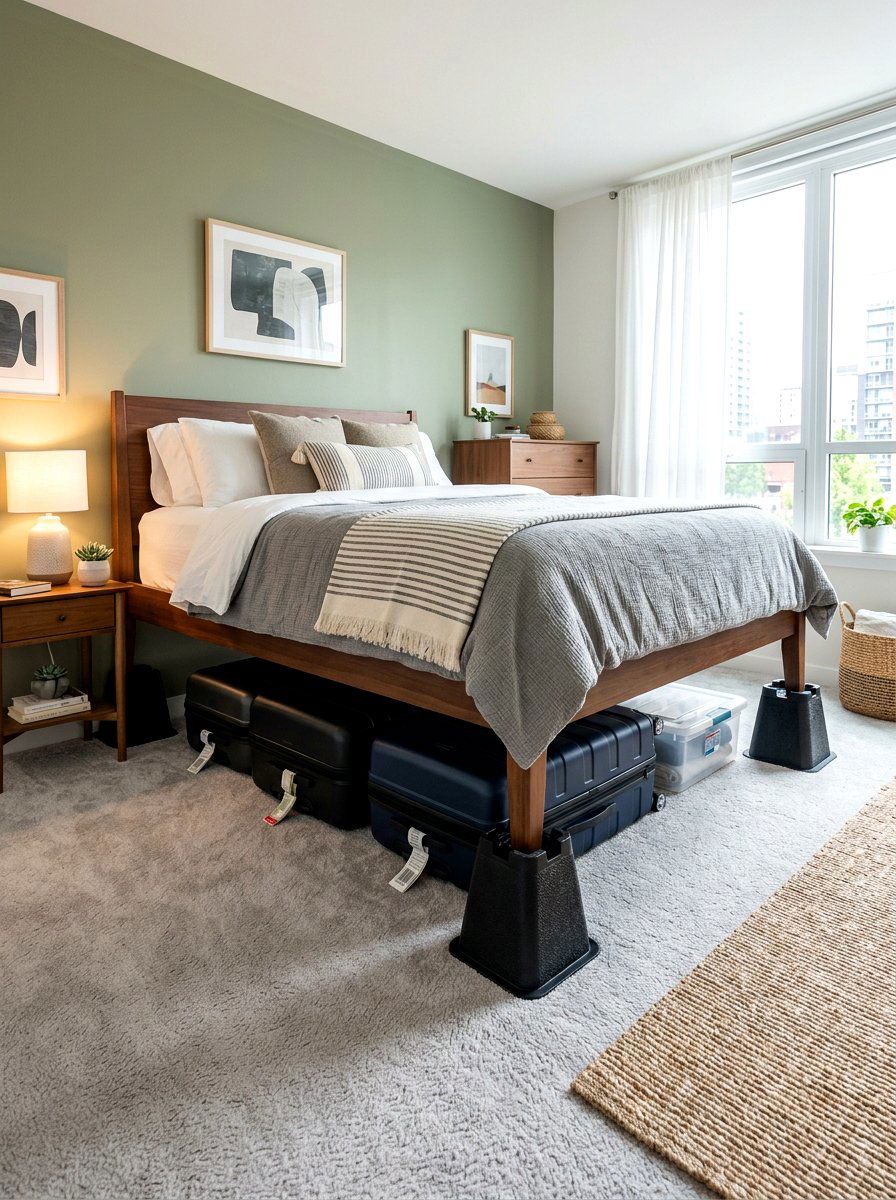 Bed Riser Lift Storage - 30 studio apartment storage ideas